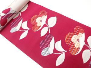 アンティーク　花模様織り出し　八寸帯地反物